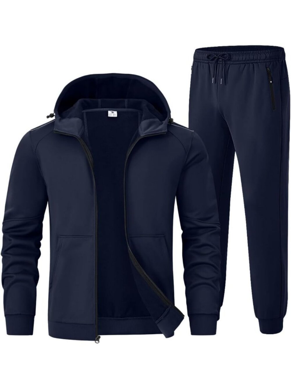 Cozy Men's Fleece Hooded Tracksuit Set | Warm Jogger Workout Outfit 2-Piece